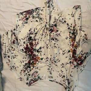 White floral tie top